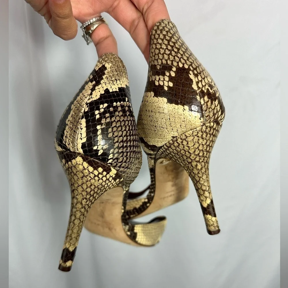 Kate Spade Snake print peep toe heels size 10